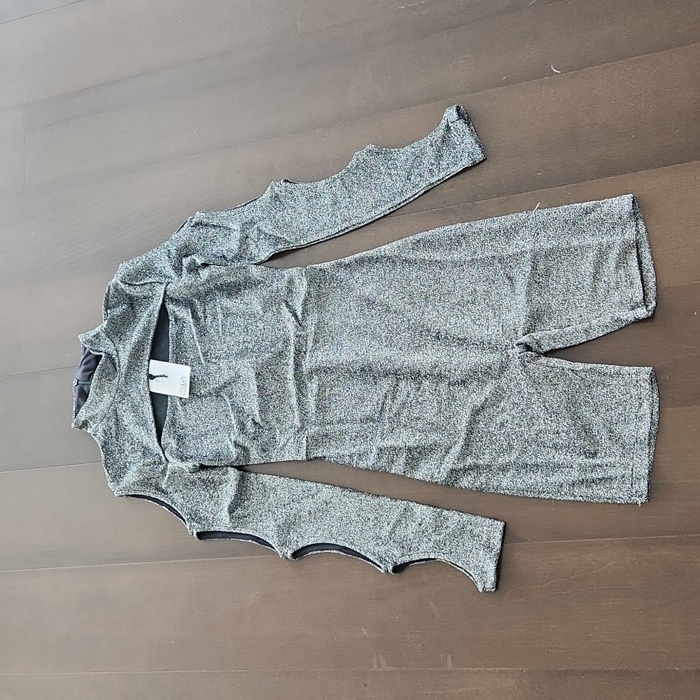 H&M Silver Black Mockneck Romper